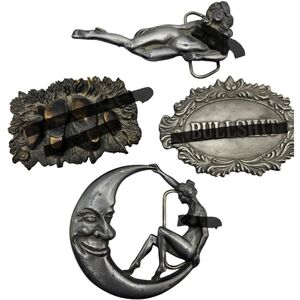 Lot of 4 Sexy Adult Themed Vintage Belt Buckles